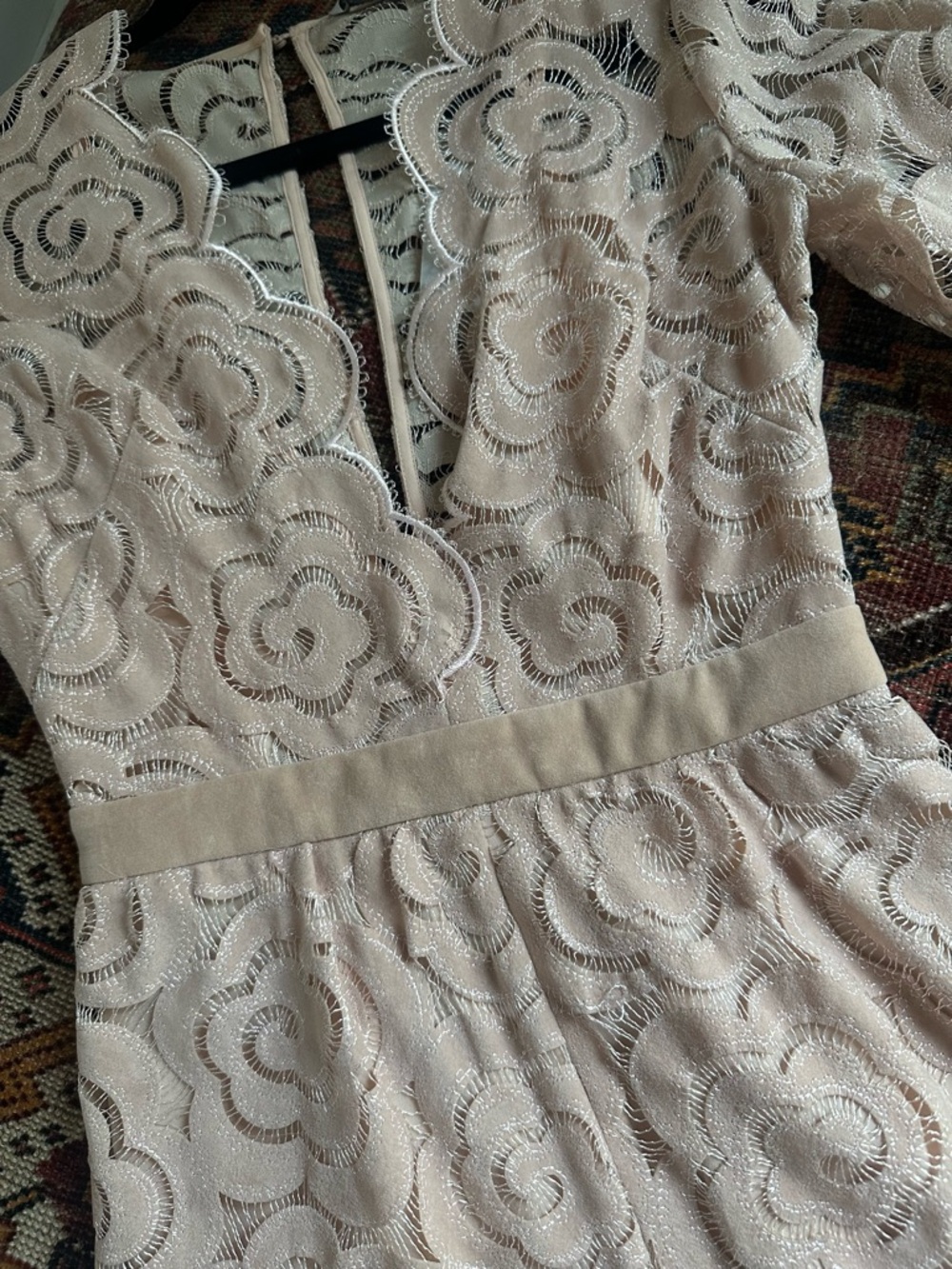 NWT Alice McCall One and Only Playsuit Blush Lace & Velvet Lined Sz US 0 - Picture 6 of 12